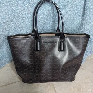 Michael Kors Black and Gray Monogram Tote